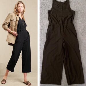 BANANA REPUBLIC FACTORY BLACK CROPPED JUMPSUIT - SIZE M